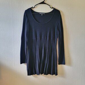 Black Knit Fit and Flare Long Sleeve Mini Dress Size L
